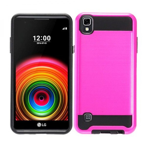 Wholesale LG Tribute HD, X Style, Volt 3, LS676 Armor Hybrid Case (Hot Pink)